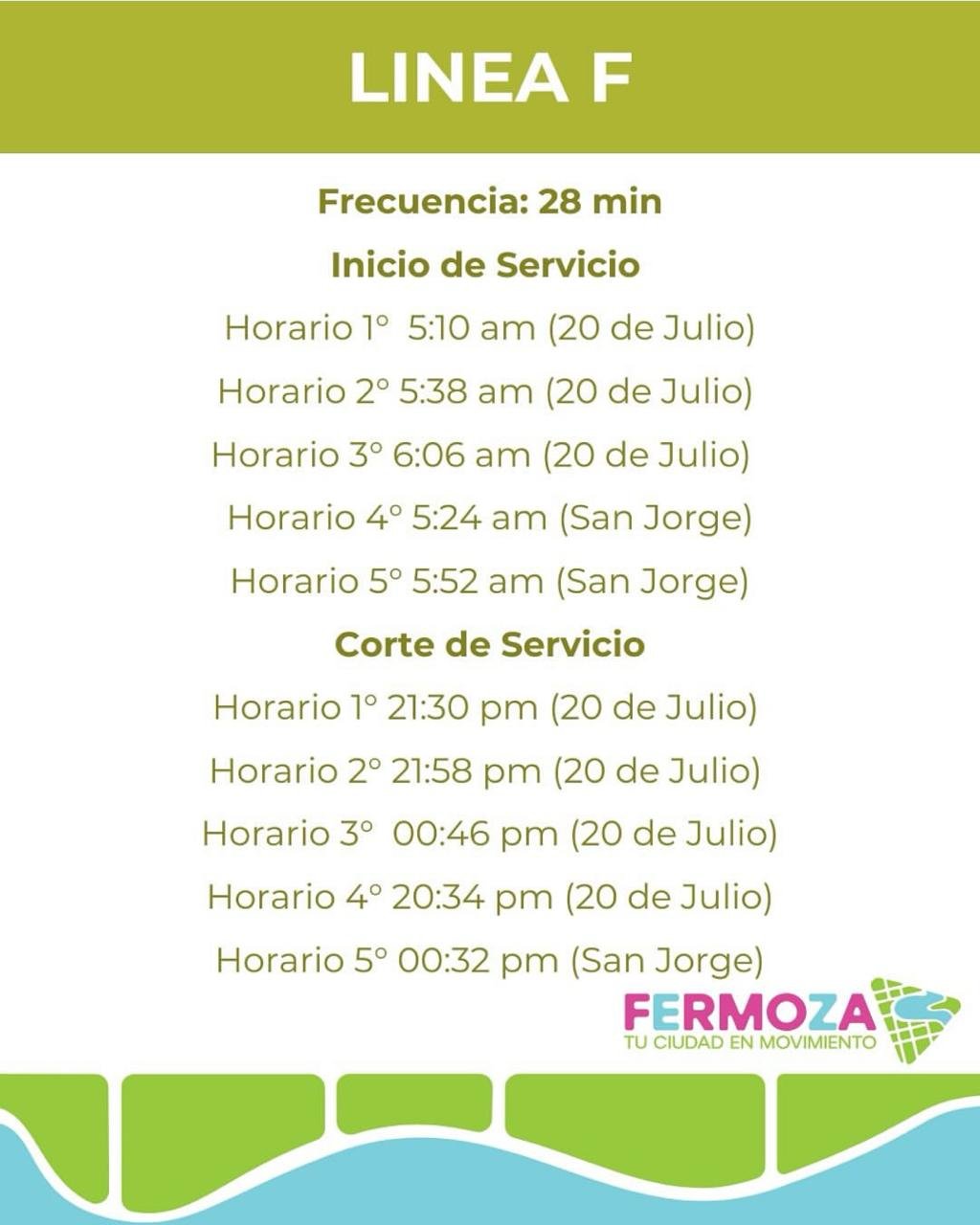 servicio linea F